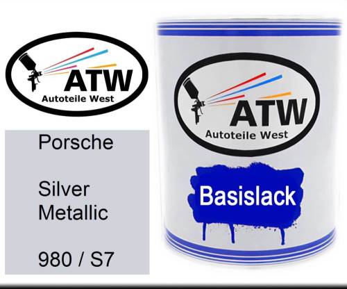 Porsche, Silver Metallic, 980 / S7: 1L Lackdose, von ATW Autoteile West.
